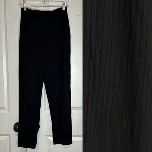 Nom Maternity Camilla Black Ribbed Straight Leg Lounge Casual Pant S